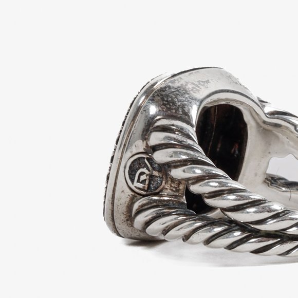 David Yurman Sterling Silver Albion Onyx and Diamond Ring - Picture 4 of 7